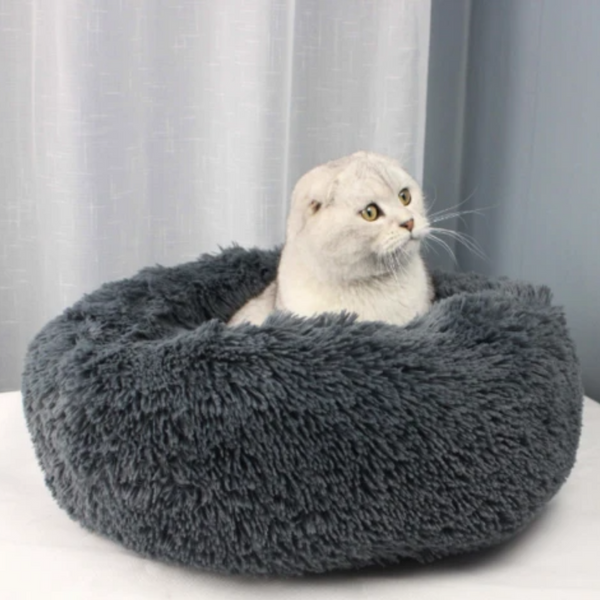 Black Fluffy Cat Bed - Cats Paradise Shop